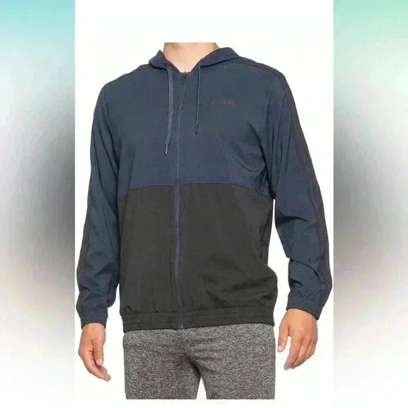 🎄Adidas Men’s Blue/Black 3 Stripe Woven Jacket, Medium - Picture 1 of 11